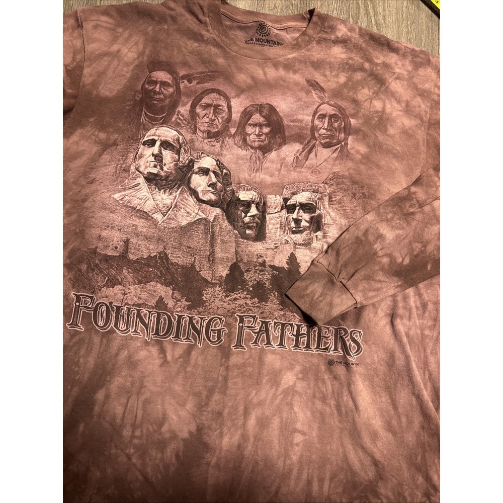 The Mountain Brown Tie-Dye 'Founding Fathers' Graphic Long Sleeve Shirt